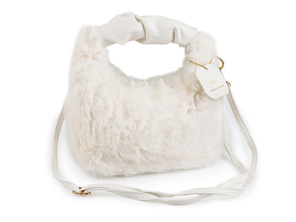 Premium-Kunstfell-Handtasche - Elegante Umhängetasche mit verstellbarem Riemen (24 x 21 cm)
