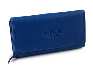 Damen-Geldbörse aus echtem Leder mit RFID-Schutz – Organizer-Clutch mit Doppelreißverschluss und zahlreichen Kartenfächern (9,5 x 17 cm)