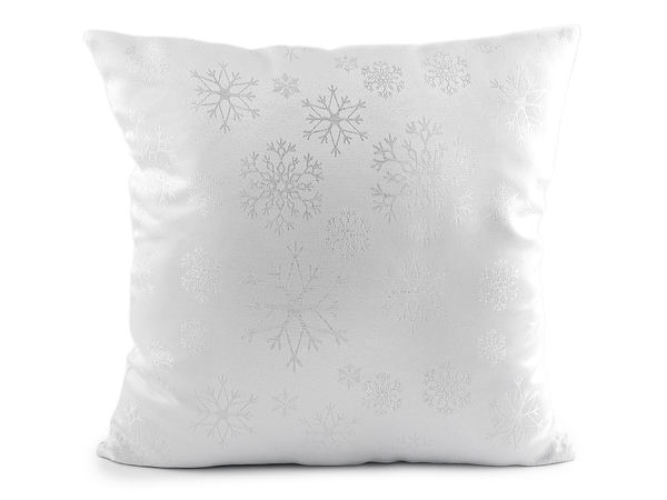 Elegante Kissenhülle mit weihnachtlichem Schneeflocken-Motiv und Metallic-Lurex, 40x40 cm