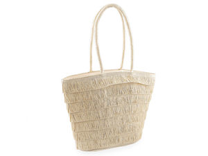 Große geflochtene Fransen-Strandtasche - Premium Sommer-Shopper mit Reißverschluss & gefüttertem Innenraum, 40x27 cm