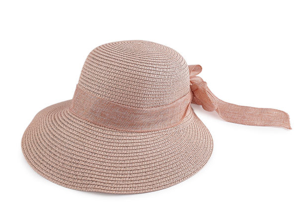 Damen-Strohhut für den Sommer mit eleganter, breiter Schleife - Leichter, atmungsaktiver Sonnenhut mit verstellbarem Schweißband und 10 cm asymmetrischer Krempe
