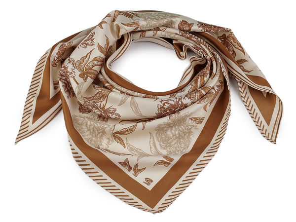 Elegantes Satin-Dreieckstuch mit Blumenmuster - Premium-Schal und Haartuch mit floralem Print (65x135 cm)