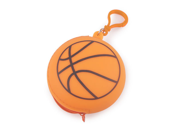 Silikon-Sportball-Tasche als Schlüsselanhänger - Mini-Schlüsseletui mit Reißverschluss & Rucksack-Anhänger