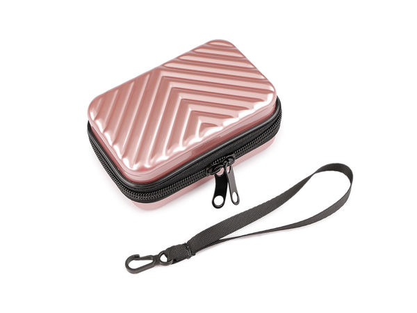 Premium-Hartschalen-Clutch - Geprägtes Metallic-Handgelenktäschchen und schützendes Reise-Etui (12x8 cm)