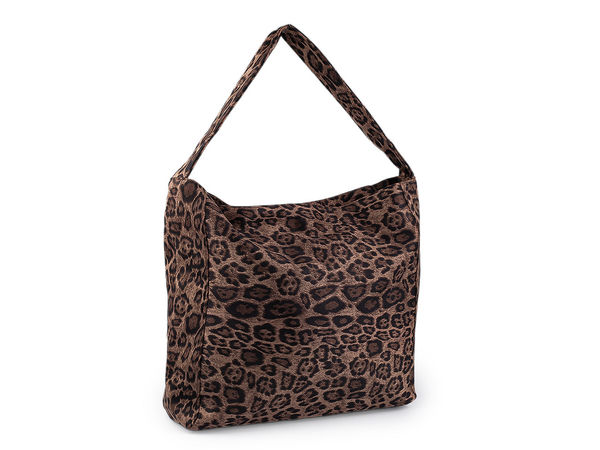 Große Premium-Handtasche mit Animal-Print - Elegante Schultertasche aus Textil mit Magnetverschluss (48x37 cm)