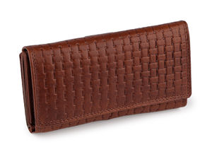 Premium Damen-Clutch-Geldbörse aus echtem Leder (9,5 x 17 cm)