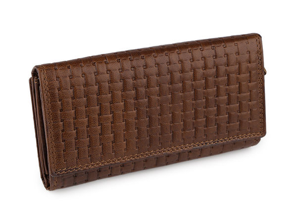 Premium Damen-Clutch-Geldbörse aus echtem Leder (9,5 x 17 cm)
