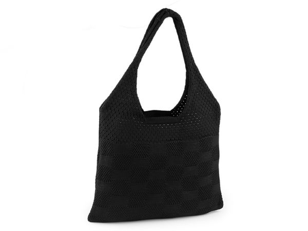 Premium gestrickte Schultertasche - Große Häkelhandtasche & Alltags-Shopper (40x34 cm)