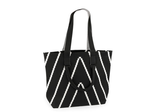 Premium Strick-Handtasche groß - Geräumige Schultertasche & Shopper mit Reißverschluss (48x37 cm)