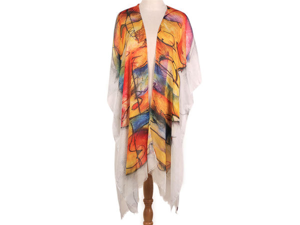 Vielseitiger gemusterter Strandkimono-Überwurf - Leichte Premium-Strandstola und Schal