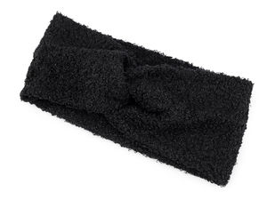 Damen Zweilagiges Bouclé-Strickstirnband in Crossover-Optik – Thermischer Ohrenwärmer