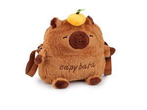 Kinder Capybara Plüsch Umhängetasche & Rucksack - Weiche Plüschtier Schultertasche für Kinder