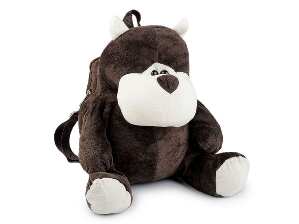 Kinder-Plüschrucksack Tiermotive – Schildkröte, Nashorn & Affe