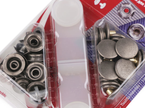 Premium-Metalldruckknöpfe (15 mm) mit Nietwerkzeug - Robuste Druckknöpfe für dicke Stoffe