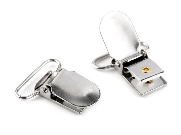 Premium 24-mm-Hosenträgerclips aus Metall mit Kunststoff-Schutzeinsätzen