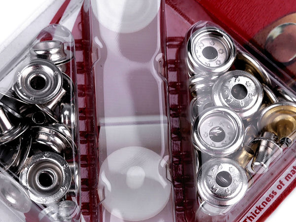 Druckknöpfe Ø 15 mm für dicke Stoffe, hohe Niete