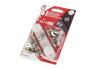 WUK Premium Hosenhaken- und Steg-Verschlussset mit Mini-Einschlagwerkzeug - Langlebiges Nickel-Finish