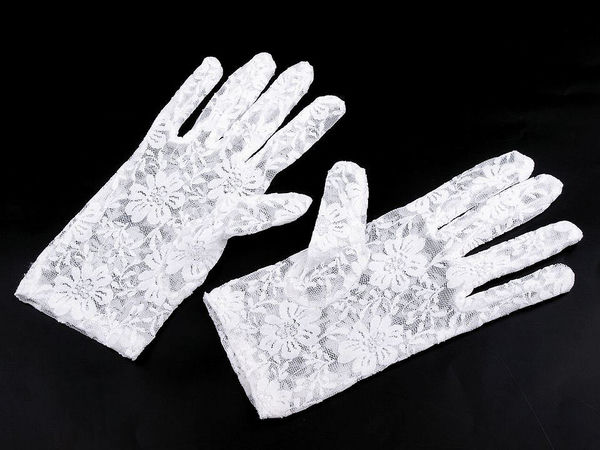 Premium kurze Spitzenhandschuhe - Elegante elastische Handschuhe für festliche Anlässe und Abendgarderobe