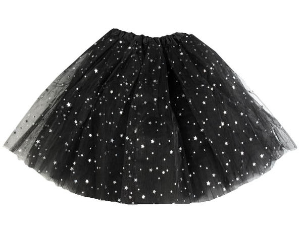 Glitzernder Pailletten-Tutu-Rock aus Tüll, 3-lagig - Elastischer Bund, Kostüm- und Party-Accessoire