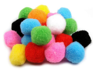Premium Bastel-Pompons (25 mm) – Weiche Deko-Pompoms für Schmuck, Kleidung und DIY-Accessoires