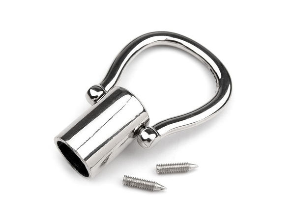 Premium-Taschengriff-Verbinder aus Metall Ø 12 mm - Nickel-Finish