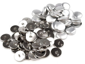 Premium-Metallknöpfe zum Beziehen - Größe 44 (Nickel-Finish)