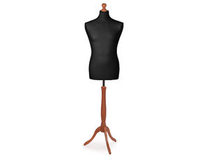 Herren-Schneiderpuppe Konfektionsgröße 48-50 - Professionelle Schneiderbüste mit höhenverstellbarem Dreibeinstativ aus Holz
