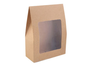 Geschenktüte aus Kraftpapier Natur mit Sichtfenster