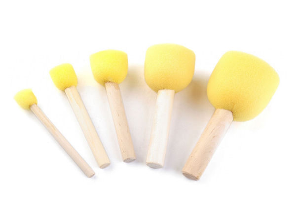 Schablonierpinsel aus Schaumstoff - 5er-Set