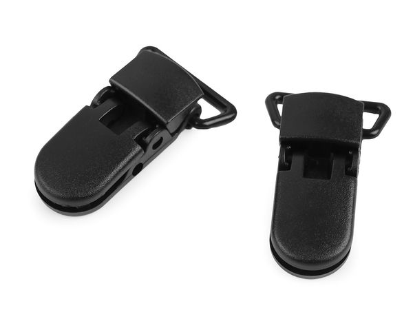 Premium Kunststoff-Clips für Namensschilder in Schwarz (20 mm Bandbreite) - Rutschfeste Klemmen für Ausweishüllen (7er-Pack)