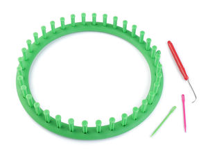 Rundes Strickring-Set für Mützen, Schals & Tücher (Ø 24 cm) - Irischgrün