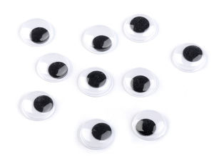 Selbstklebende Wackelaugen - 18mm bewegliche Bastelaugen aus Kunststoff für DIY-Puppen, Spielzeug und Scrapbooking