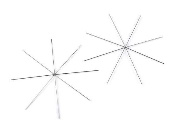 Premium Drahtstern- und Schneeflocken-Rohling in Platin für DIY-Weihnachtsschmuck - 10 cm