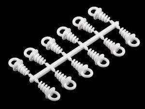 Premium DIY-Kunststoff-Schraubösen für Bastelformen aus Styropor & Polyester - 1,1 x 2,5 cm, Weiß, 12er-Pack