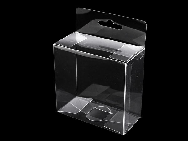 Premium transparente Geschenk- und Bastel-Verpackungsbox mit Aufhängeloch