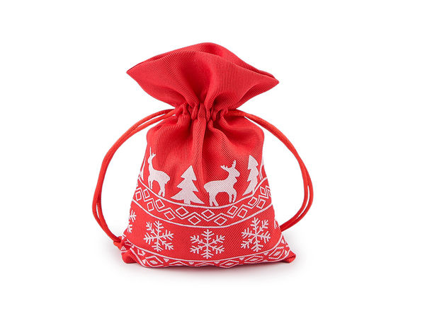 Festliche Weihnachtsbeutel mit Kordelzug (10x15 cm) – Rentier- & Schneeflocken-Geschenksäckchen für Feiertage und Gastgeschenke