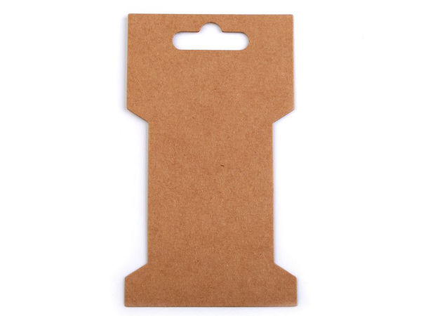 Naturbraune Wickelkarten aus Karton (6,6 x 11,5 cm) – Hängekarten für Bänder, Spitzen und Borten