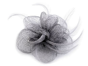 Eleganter Federblüten-Fascinator und Brosche - 2-in-1 Haarspange & Ansteckblume
