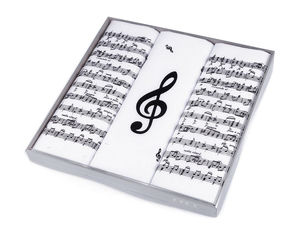 Herren-Taschentücher Geschenkset - Musiknoten, Schach