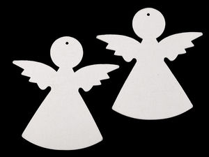 Premium Holzengel-Anhänger in Weiß - 9,5 x 10 cm DIY Basteldeko