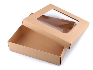 Geschenkschachtel aus Papier mit Sichtfenster