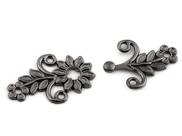 Dekorativer Metall-Zierverschluss mit Blumenmotiv für Kleidung und Accessoires