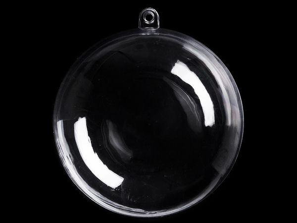 Transparente Acrylkugel zum Befüllen - 10 cm Bastel- und Dekokugel zum Aufhängen