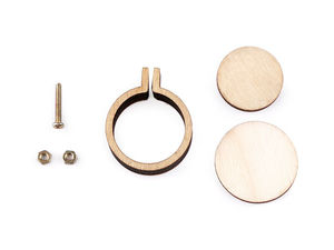Mini-Stickrahmen aus Holz für Anhänger - Runder Kreis Elfenbeinfarben (Ø 24 mm & Ø 30 mm)