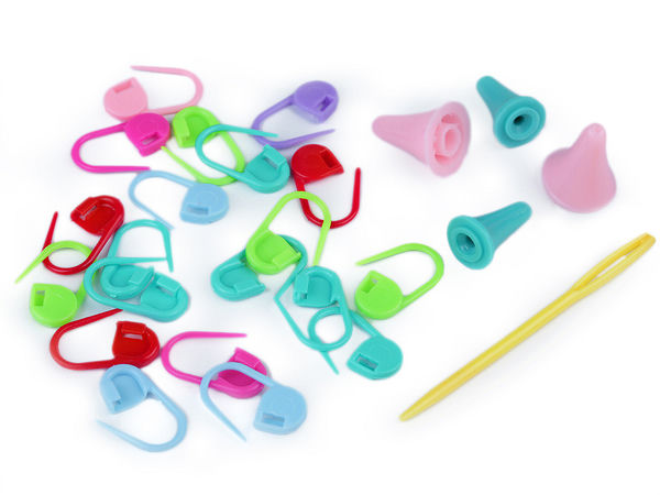 Premium Strick- und Häkel-Zubehörset - Maschenmarkierer, Hilfsnadeln & Wollnadeln