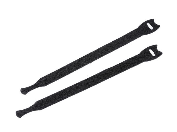 Premium doppelseitige Klettkabelbinder - flache Klett-Organizer, 15 cm & 20 cm, Schwarz