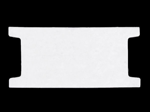 Wickelkarte aus weißem Karton mit seitlichen Einkerbungen (6,5 x 14 cm) – Organizer für Bänder, Kordeln und Schnüre
