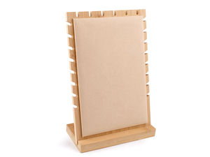 Premium-Halskettenständer aus Holz mit Wildleder-Auflage - Eleganter Schmuck-Organizer (17x25 cm)