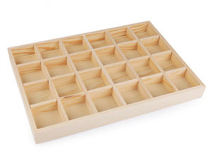 Schmuck-Präsentationstablett und Fächer-Organizer aus hellem Naturholz (24x35 cm)