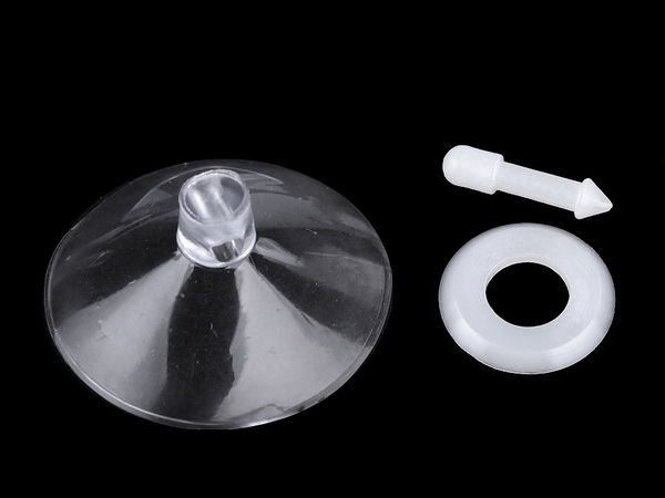 Transparenter Gummisaugnapf mit sicherem Kunststoffstift Ø40 mm für Floristik & Hochzeitsdeko
